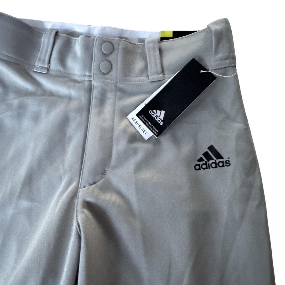 Adidas Pants Mens S Gray AEROREADY Triple Stripe Baseball Open Bottom Relaxed